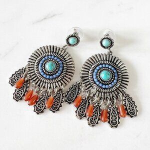 Free People In To The Wild Dangle Statement Earrings Western